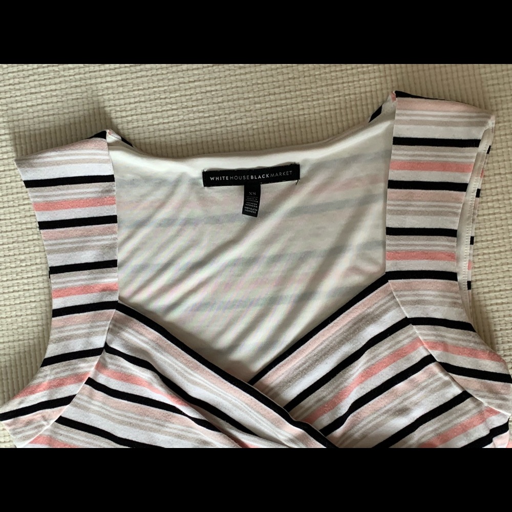 White House Black Market white/pink/black/tan Top